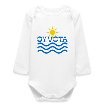 Syvota Sun Waves Logo - Baby Organic Long-Sleeved Bodysuit - white - Front