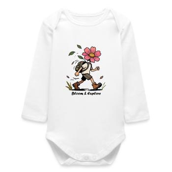 Fleur Sauvage en randonnée - Body bébé manches longues biologique - blanc - Devant