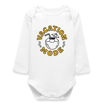 Vacation Mode - Baby Organic Long-Sleeved Bodysuit - white - Front