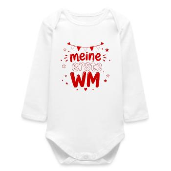 Mon premier fan d’Autriche pour la Coupe du Monde - Body bébé manches longues biologique - blanc - Devant