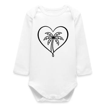 Palm Tree Symbol Island - Baby Organic Long-Sleeved Bodysuit - white - Front