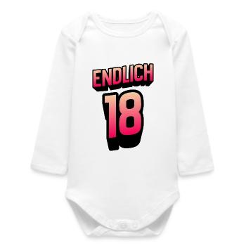 Finally 18 Gradient Neon - Baby Organic Long-Sleeved Bodysuit - white - Front