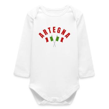 Artegna Italian Flags  - Baby Organic Long-Sleeved Bodysuit - white - Front