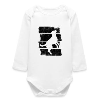 Hund - Baby Organic Langarmbody - Weiß - Vorne