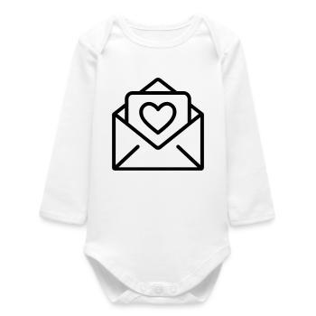lettre d’amour - Body bébé manches longues biologique - blanc - Devant