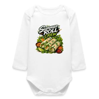 Summer Roll Crew Design des amateurs de gastronomie vietnamienne - Body bébé manches longues biologique - blanc - Devant