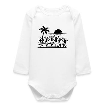 Holiday Party Beach Team - Baby Organic Long-Sleeved Bodysuit - white - Front