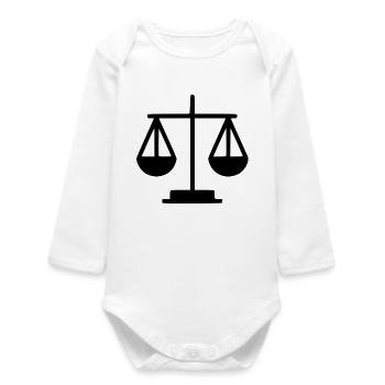 Jura Rechtsanwalt  Waage  Jurist Gericht Gesetz - Baby Organic Langarmbody - Weiß - Vorne