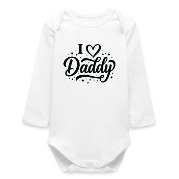 J’adore le scénario de papa avec des étoiles - Body bébé manches longues biologique - blanc - Devant