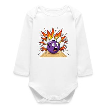Bowling zerstört Bowling Bowling - Baby Organic Langarmbody - Weiß - Vorne