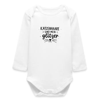 Katzenmotiv - Baby Organic Langarmbody - Weiß - Vorne