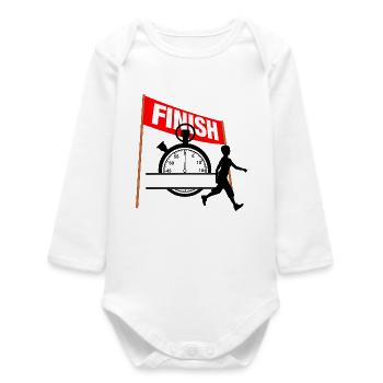 Walking Finish Time Women - Baby Organic Long-Sleeved Bodysuit - white - Front