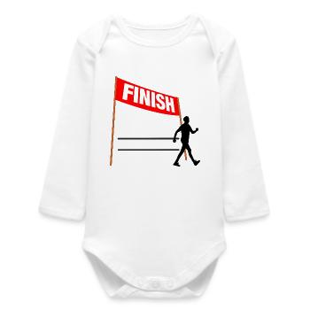 Walking Finish Custom Men - Baby Organic Long-Sleeved Bodysuit - white - Front