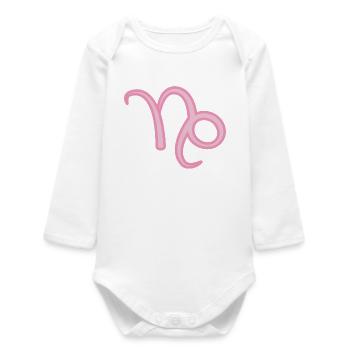 Steinbock Tierkreiszeichen Pastellrosa - Baby Organic Langarmbody - Weiß - Vorne