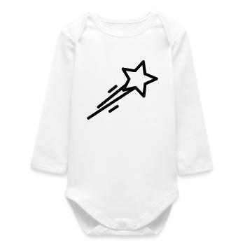 shooting star - Baby Organic Long-Sleeved Bodysuit - white - Front