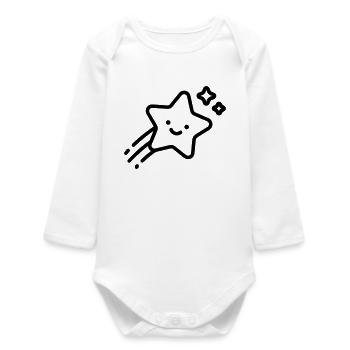 shooting star - Baby Organic Long-Sleeved Bodysuit - white - Front