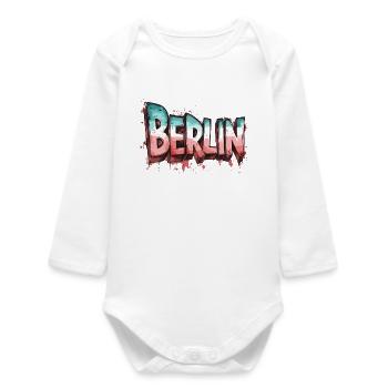 Berlin Graffiti Font Street Art Urban Style - Baby Organic Long-Sleeved Bodysuit - white - Front