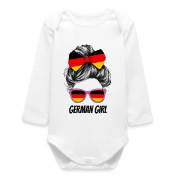Germany Flag Flag Woman Sunglasses Fan - Baby Organic Long-Sleeved Bodysuit - white - Front