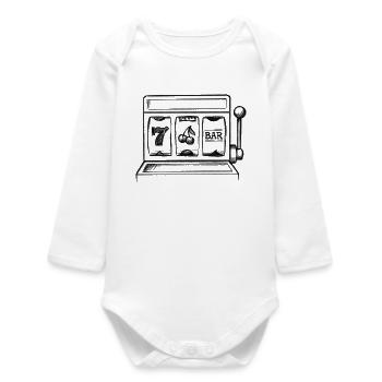Slot Machine Casino - lllustration - Baby Organic Long-Sleeved Bodysuit - white - Front