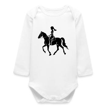 Équitation - Body bébé manches longues biologique - blanc - Devant