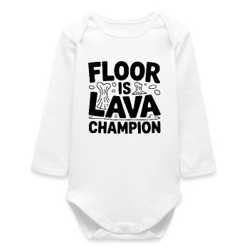 Floor Is Lava Champion - Baby Organic Long-Sleeved Bodysuit - white - Front