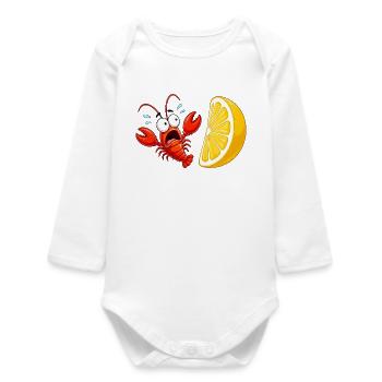 Citrus Crab Spectacle - Baby Organic Long-Sleeved Bodysuit - white - Front