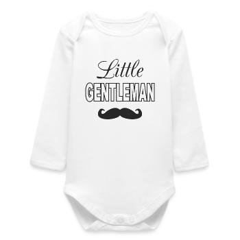 Petit Gentleman Petit Moustache Petit Petit Garçon Petit Moustache Design - Body bébé manches longues biologique - blanc - Devant