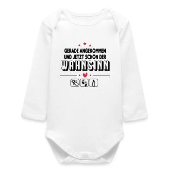 Gerade angekommen Lustig Baby Säugling - Baby Organic Langarmbody - Weiß - Vorne