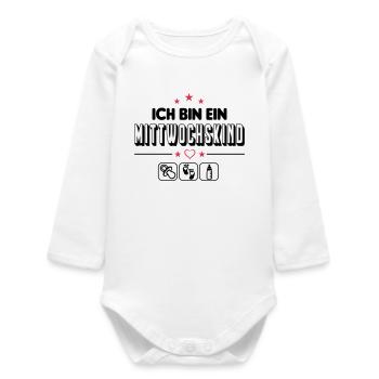 Mittwochskind Geboren am Mittwoch Baby Säugling - Baby Organic Langarmbody - Weiß - Vorne
