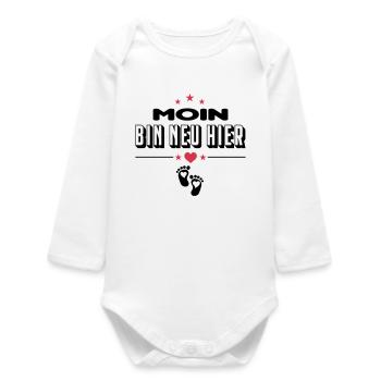 Moin Bin neu hier New Baby Baby Säugling - Baby Organic Langarmbody - Weiß - Vorne