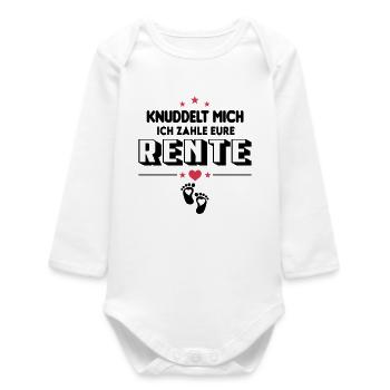 Ich zahle eure Rente Baby Säugling - Baby Organic Langarmbody - Weiß - Vorne