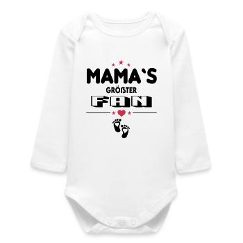 Beste Mama Größter Fan - Baby Organic Langarmbody - Weiß - Vorne