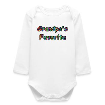 Le préféré de grand-père – Un design mignon pour bébé et tout-petit - Body bébé manches longues biologique - blanc - Devant