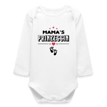 Mamas Prinzessin Baby Säugling - Baby Organic Langarmbody - Weiß - Vorne