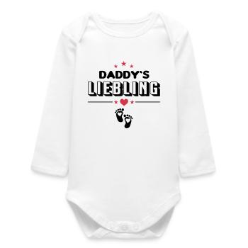 Papas Daddys Liebling Baby Säugling - Baby Organic Langarmbody - Weiß - Vorne