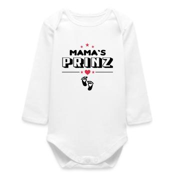 Mamas Prinz Liebling Baby Säugling - Baby Organic Langarmbody - Weiß - Vorne