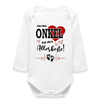 Mein Onkel ist der beste Baby Säugling Füße - Baby Organic Langarmbody - Weiß - Vorne