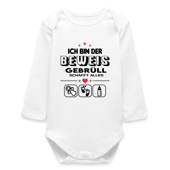 Beweis Brüllen Schreien Gebrüll Baby Säugling - Baby Organic Langarmbody - Weiß - Vorne