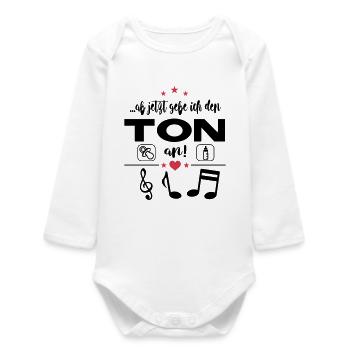 Ton angeben Geschrei Gebrüll Baby Sprüche - Baby Organic Langarmbody - Weiß - Vorne