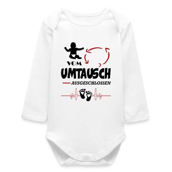 Vom Umtausch ausgeschlossen Strampler Baby - Baby Organic Langarmbody - Weiß - Vorne