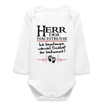 Herr der Nachruhe Schlaf bekommen Baby Säugling - Baby Organic Langarmbody - Weiß - Vorne