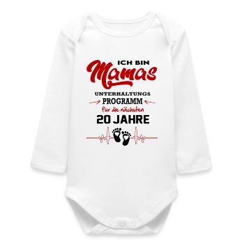 Mamas Unterhaltungsprogramm Strampler Baby - Baby Organic Langarmbody - Weiß - Vorne