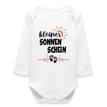 Kleiner Sonnenschein Sonne Baby Säugling - Baby Organic Langarmbody - Weiß - Vorne