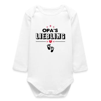Opas Liebling Herz Sterne Baby Sprüche - Baby Organic Langarmbody - Weiß - Vorne
