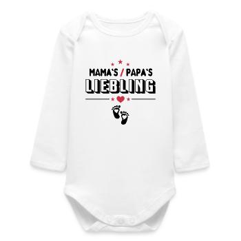 Mama Papa Liebling Baby Sprüche - Baby Organic Langarmbody - Weiß - Vorne