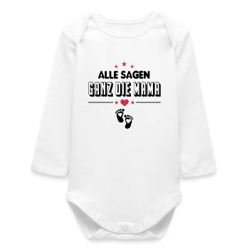 Ganz die Mama Pflegeleichter Baby Säugling - Baby Organic Langarmbody - Weiß - Vorne