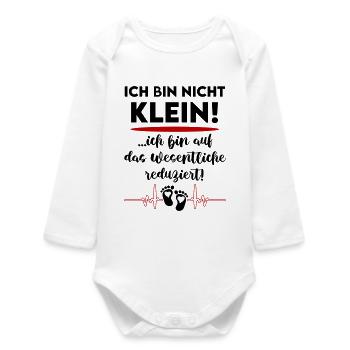 Ich bin nicht klein Reduziert Baby Säugling - Baby Organic Langarmbody - Weiß - Vorne