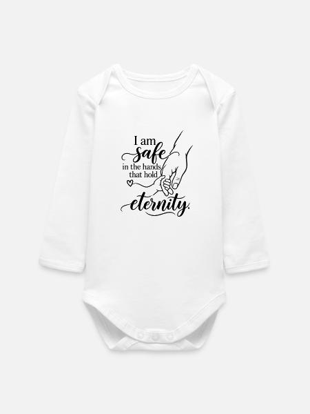 In sicheren Händen der Ewigkeit - Baby Organic Langarmbody - Weiß
