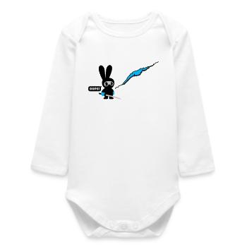 ninja bunny - Baby Organic Long-Sleeved Bodysuit - white - Front