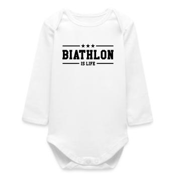Biathlon is life - Body bébé manches longues biologique - blanc - Devant